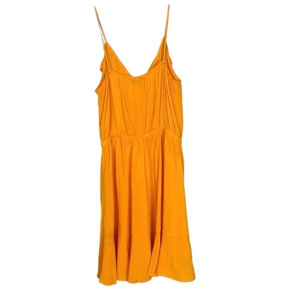 Express Tangerine Mustard Orange Wrap Surplice Sleeveless Mini Dress size Small - Picture 5 of 7